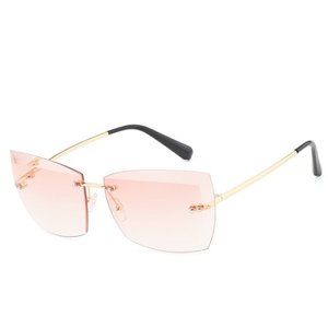 Sunglasses Square Rimless Oversize Women Fashion